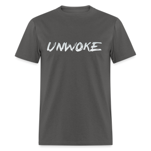 UNWOKE - Anti Woke Classic T-Shirt - charcoal