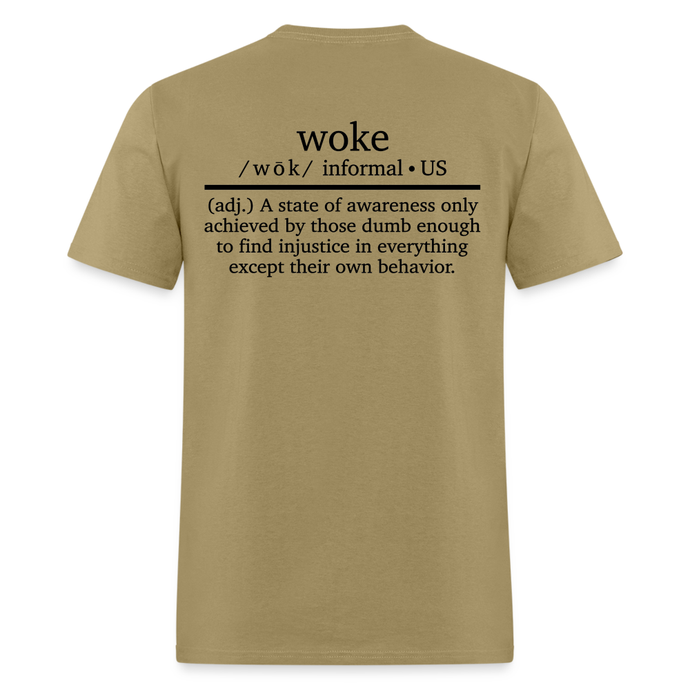 WOKE (Back Print) Classic T-Shirt - khaki