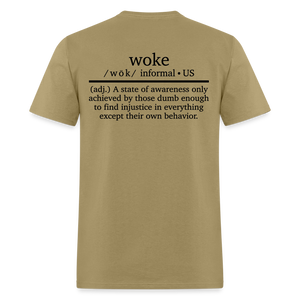 WOKE (Back Print) Classic T-Shirt - khaki