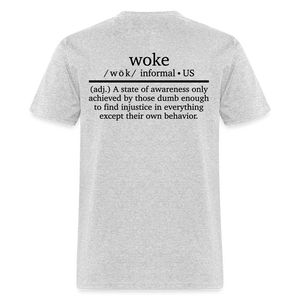 WOKE (Back Print) Classic T-Shirt - heather gray