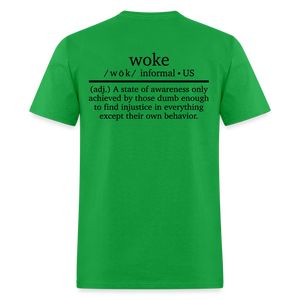 WOKE (Back Print) Classic T-Shirt - bright green