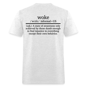 WOKE (Back Print) Classic T-Shirt - light heather gray