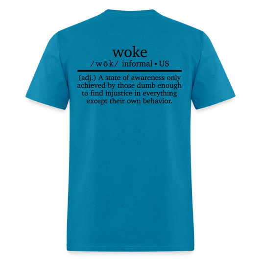 WOKE (Back Print) Classic T-Shirt - turquoise