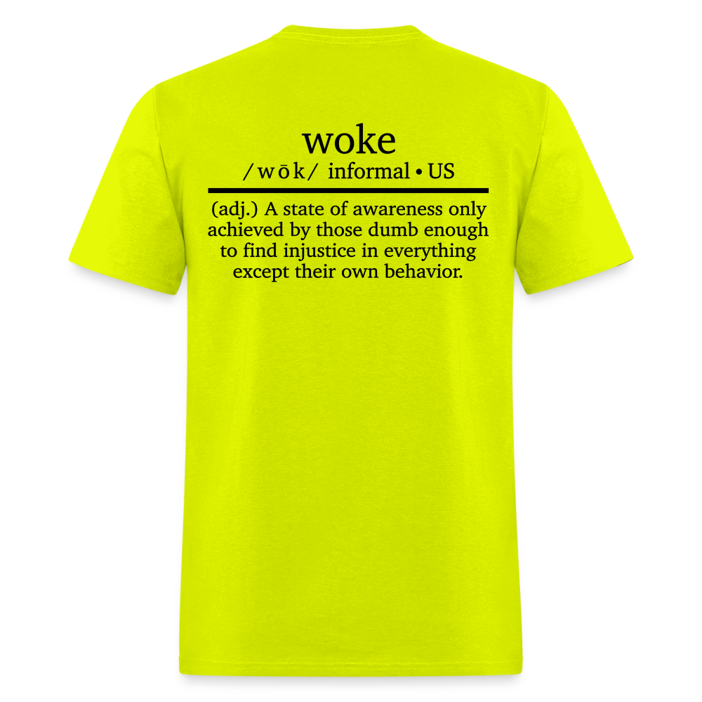 WOKE (Back Print) Classic T-Shirt - safety green