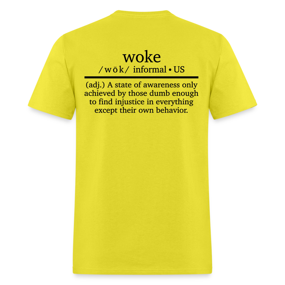 WOKE (Back Print) Classic T-Shirt - yellow