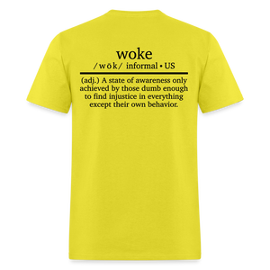 WOKE (Back Print) Classic T-Shirt - yellow