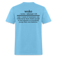 WOKE (Back Print) Classic T-Shirt - aquatic blue