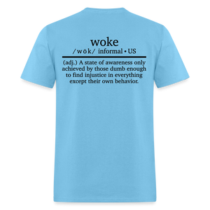 WOKE (Back Print) Classic T-Shirt - aquatic blue