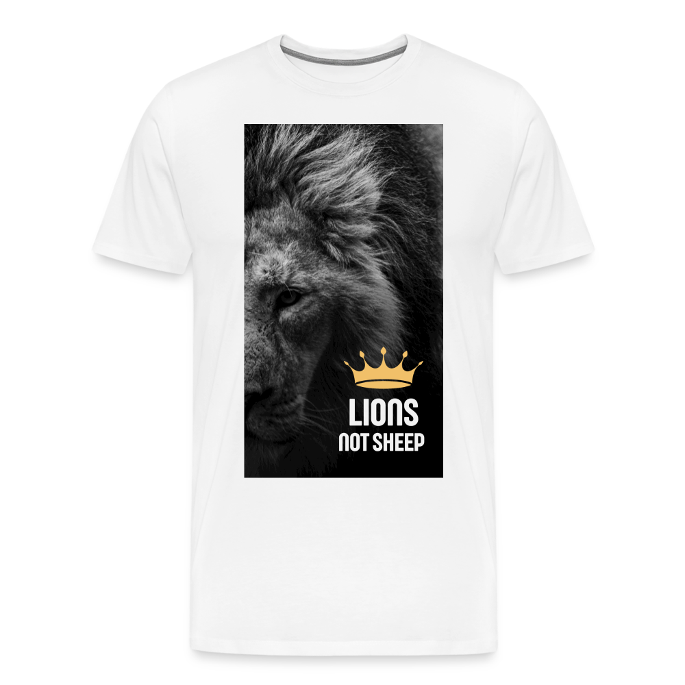 Lions Not Sheep (Lion Print) Men's Premium T-Shirt - white