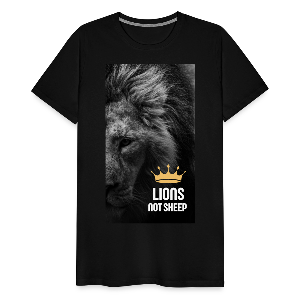 Lions Not Sheep (Lion Print) Men's Premium T-Shirt - black