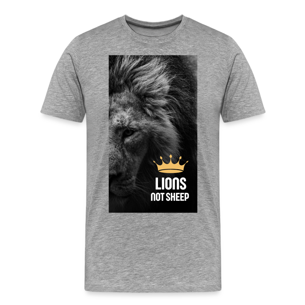 Lions Not Sheep (Lion Print) Men's Premium T-Shirt - heather gray