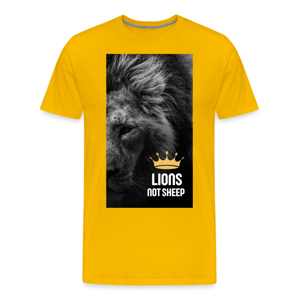 Lions Not Sheep (Lion Print) Men's Premium T-Shirt - sun yellow