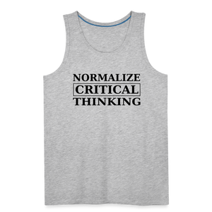 Normalize Critical Thinking Men’s Premium Tank - heather gray