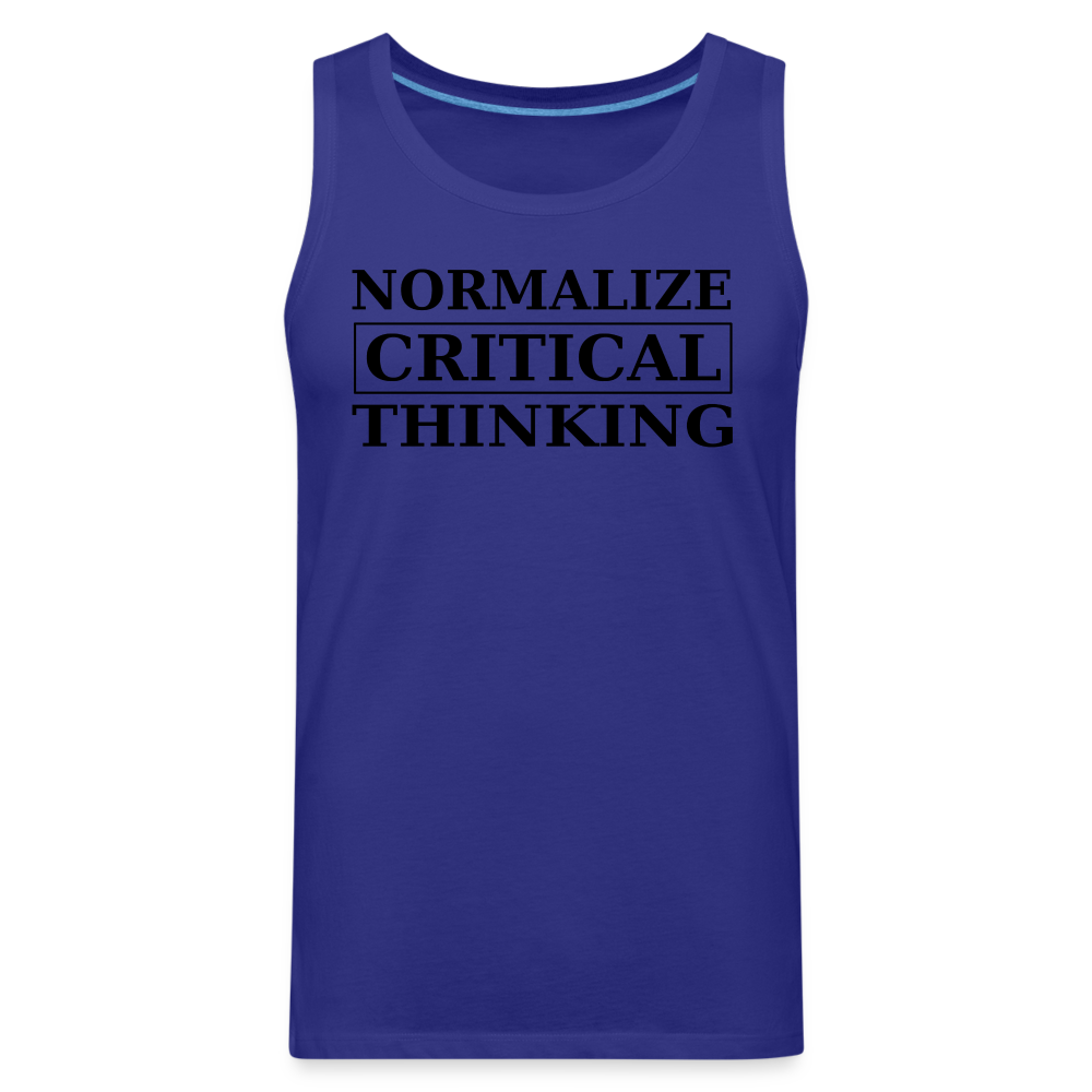 Normalize Critical Thinking Men’s Premium Tank - royal blue