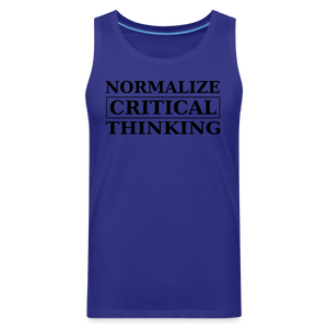 Normalize Critical Thinking Men’s Premium Tank - royal blue