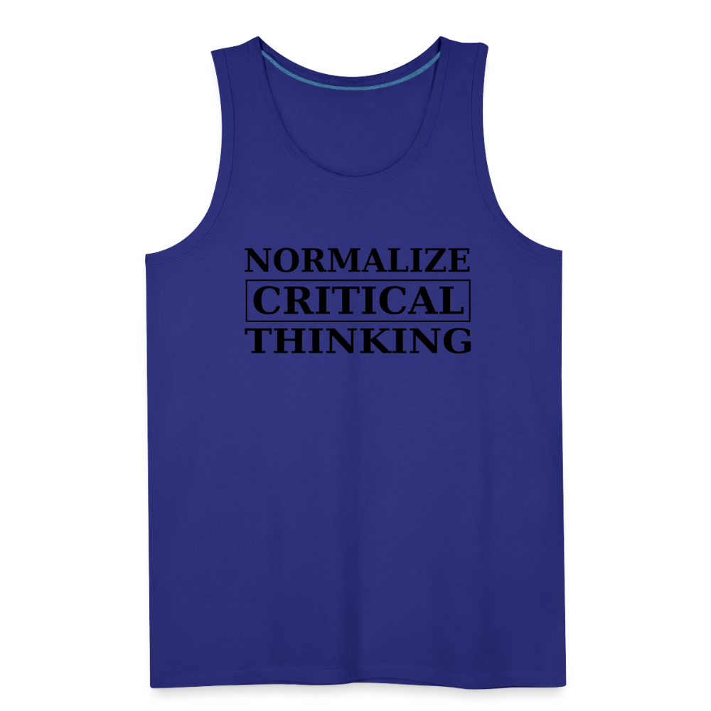 Normalize Critical Thinking Men’s Premium Tank - royal blue