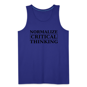 Normalize Critical Thinking Men’s Premium Tank - royal blue