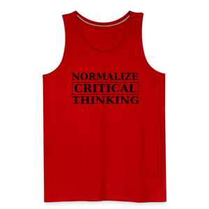 Normalize Critical Thinking Men’s Premium Tank - red