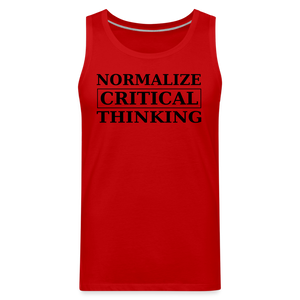 Normalize Critical Thinking Men’s Premium Tank - red