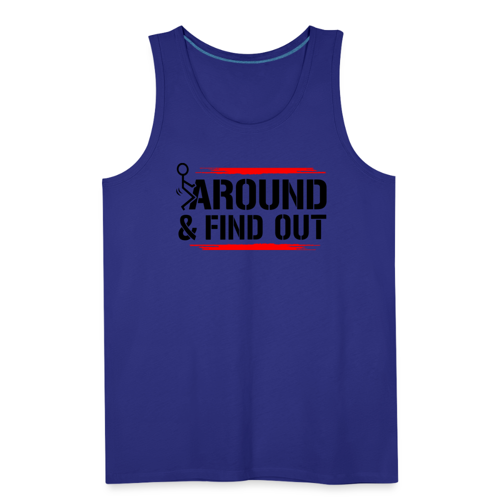 F@ck Around & Find Out Men’s Premium Tank - royal blue