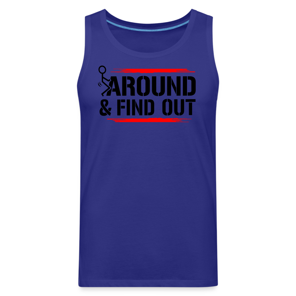 F@ck Around & Find Out Men’s Premium Tank - royal blue