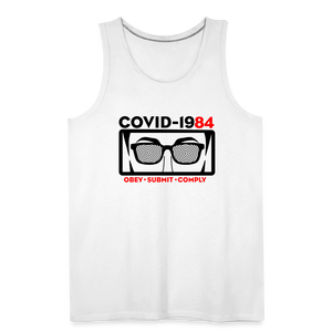 COVID 1984 Men’s Premium Tank - white