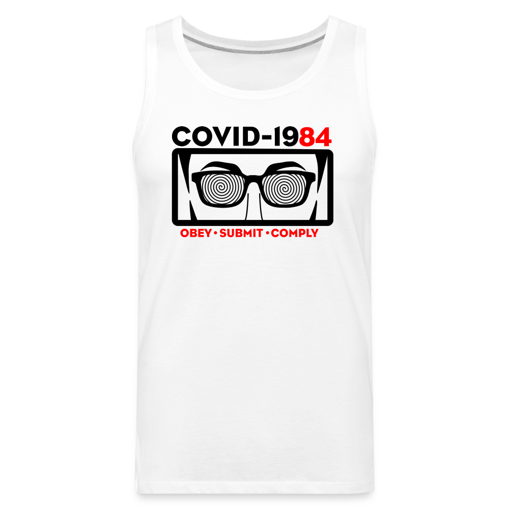 COVID 1984 Men’s Premium Tank - white