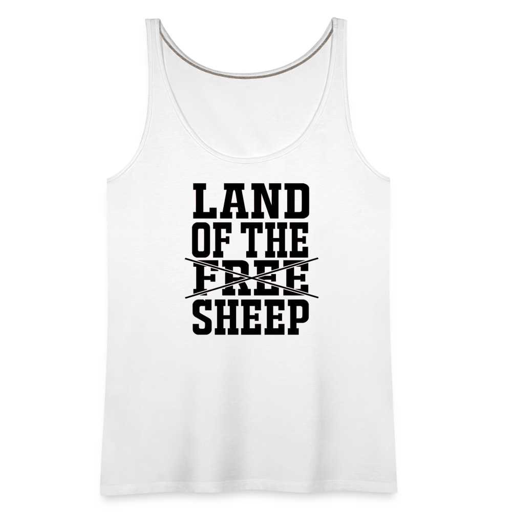 Land Of The Sheep Women’s Premium Tank Top - white