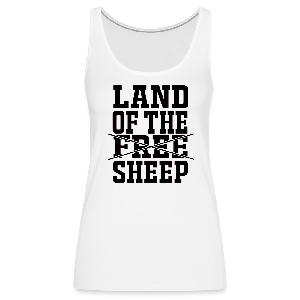 Land Of The Sheep Women’s Premium Tank Top - white