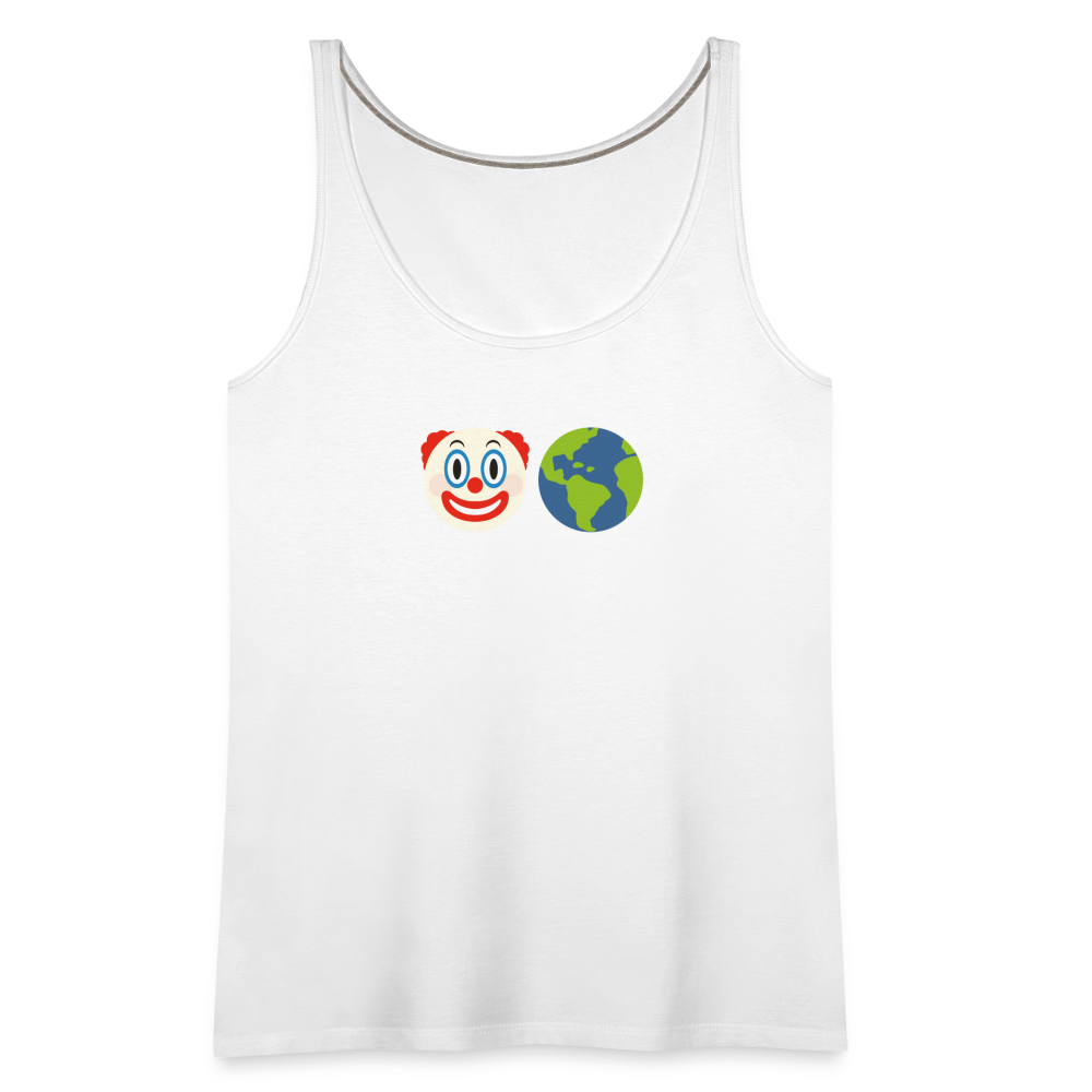 Clown World Women’s Premium Tank Top - white