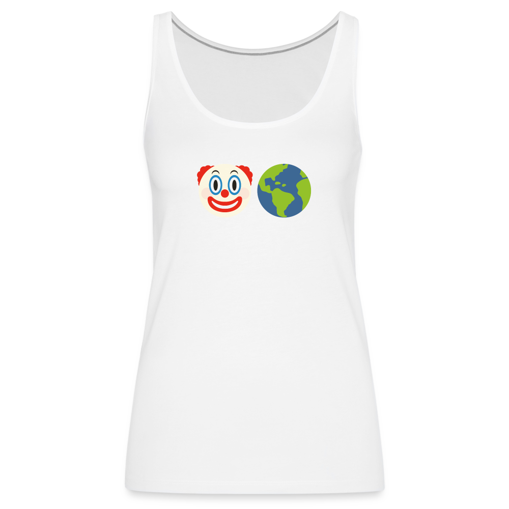 Clown World Women’s Premium Tank Top - white