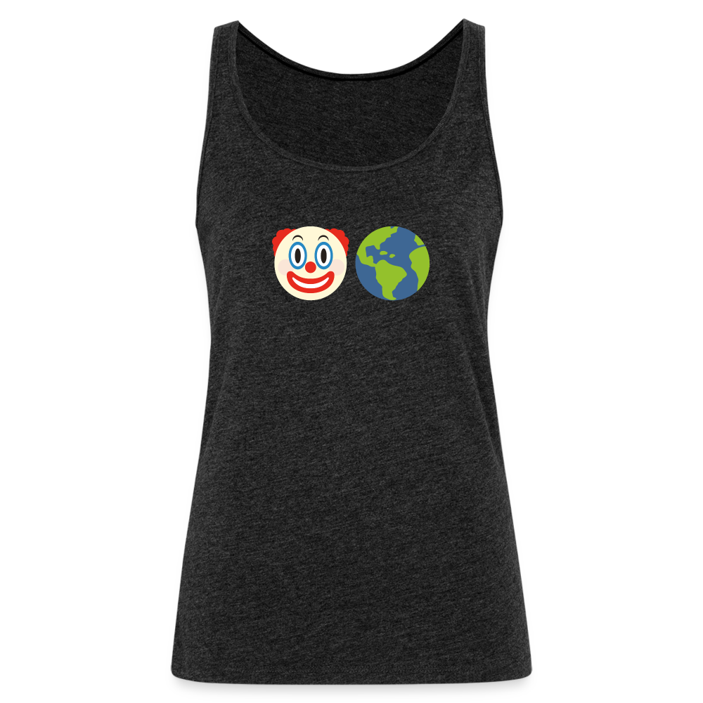 Clown World Women’s Premium Tank Top - charcoal grey