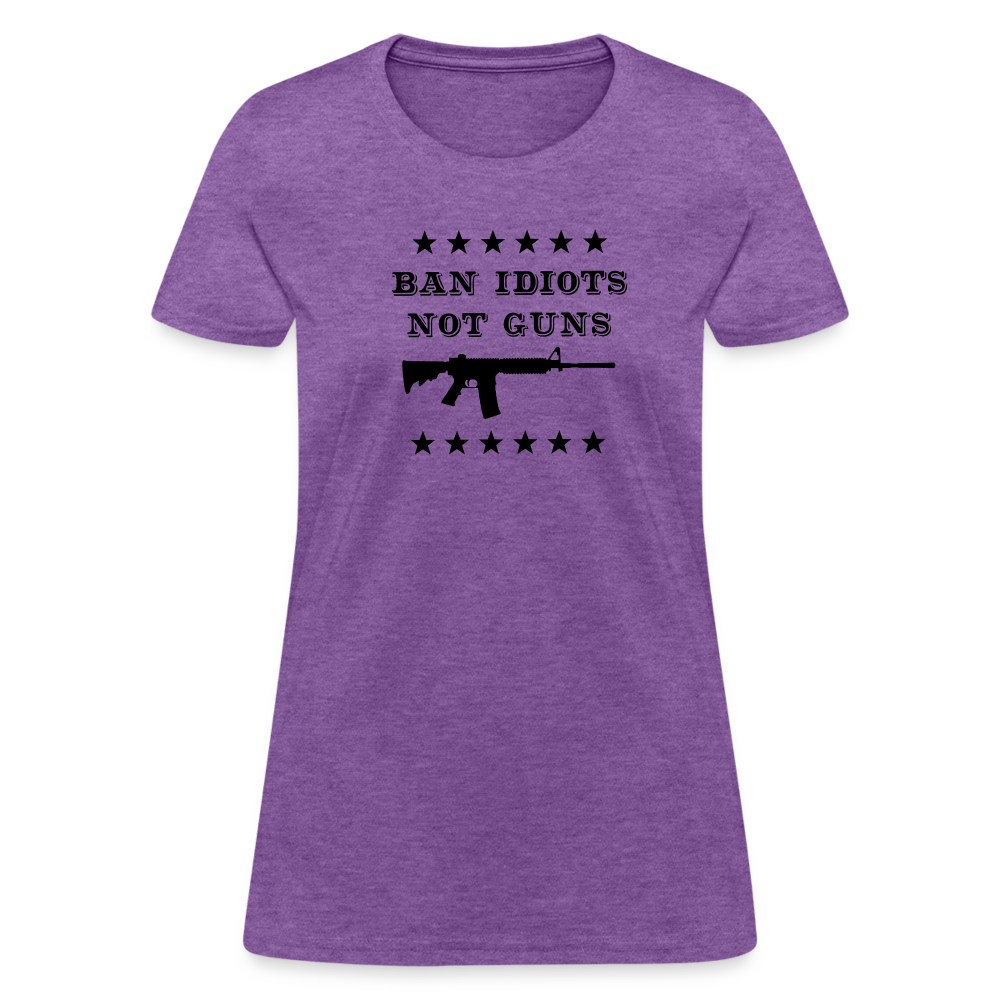 Ban Idiots, Not Guns Women's T-Shirt - purple heather