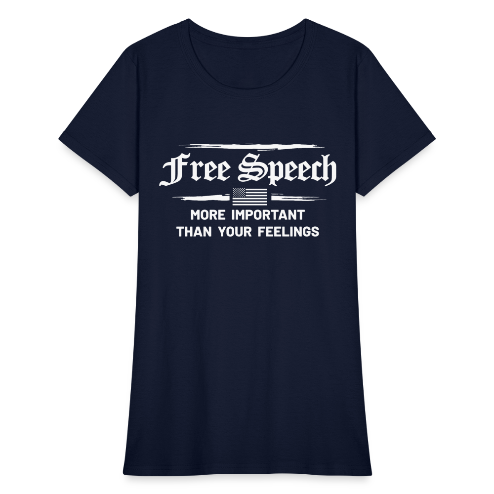 Free Speech - More Important Than Your Feelings Women's T-Shirt - navy