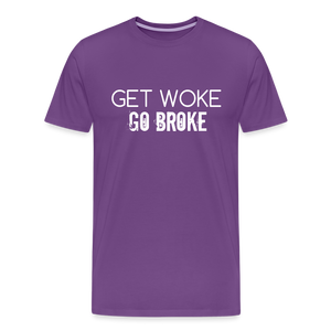 Get Woke Go Broke Men's Premium T-Shirt - purple