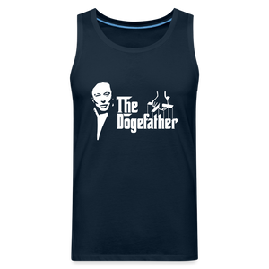 The DogeFather Dogecoin Men’s Premium Tank - deep navy