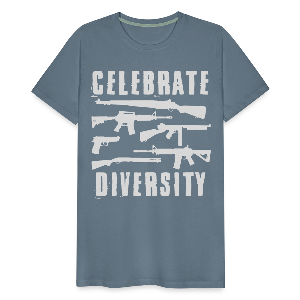 Celebrate Diversity Men's Premium T-Shirt - steel blue