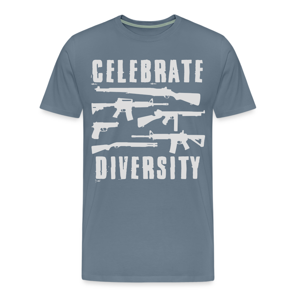 Celebrate Diversity Men's Premium T-Shirt - steel blue