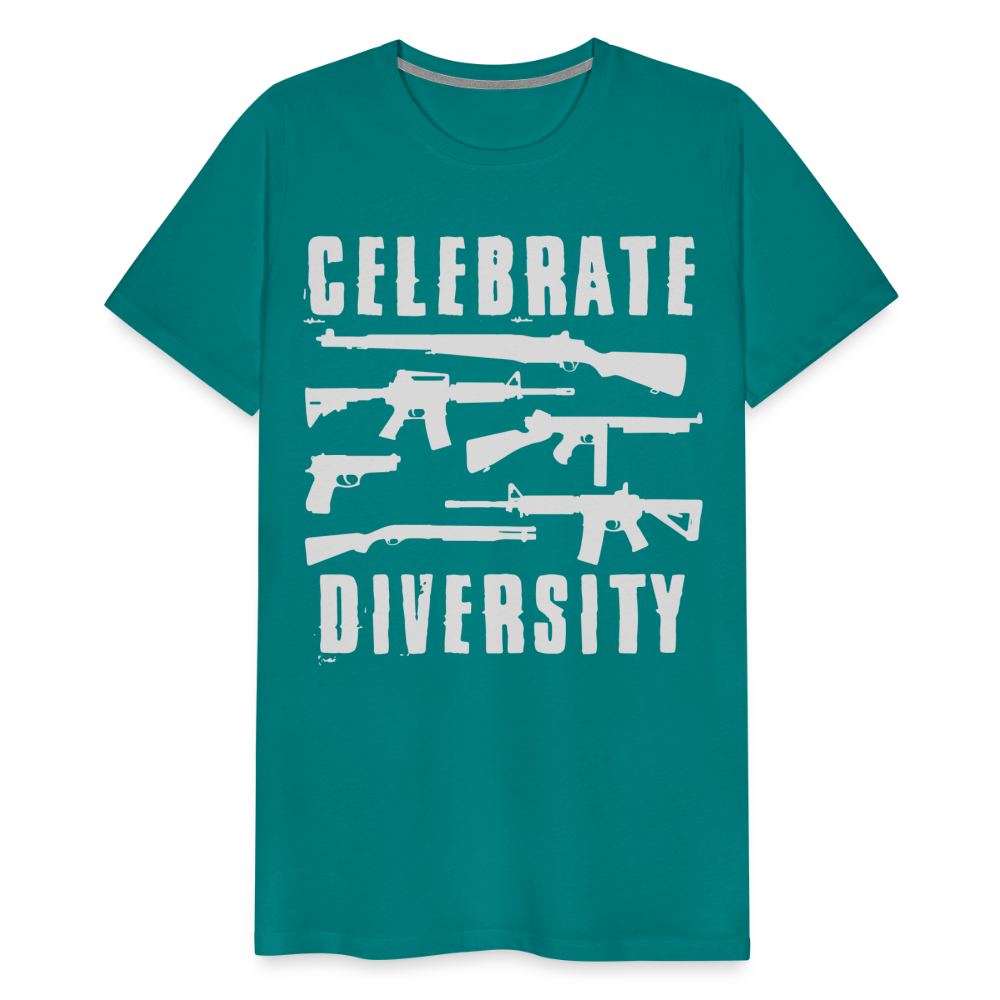 Celebrate Diversity Men's Premium T-Shirt - teal