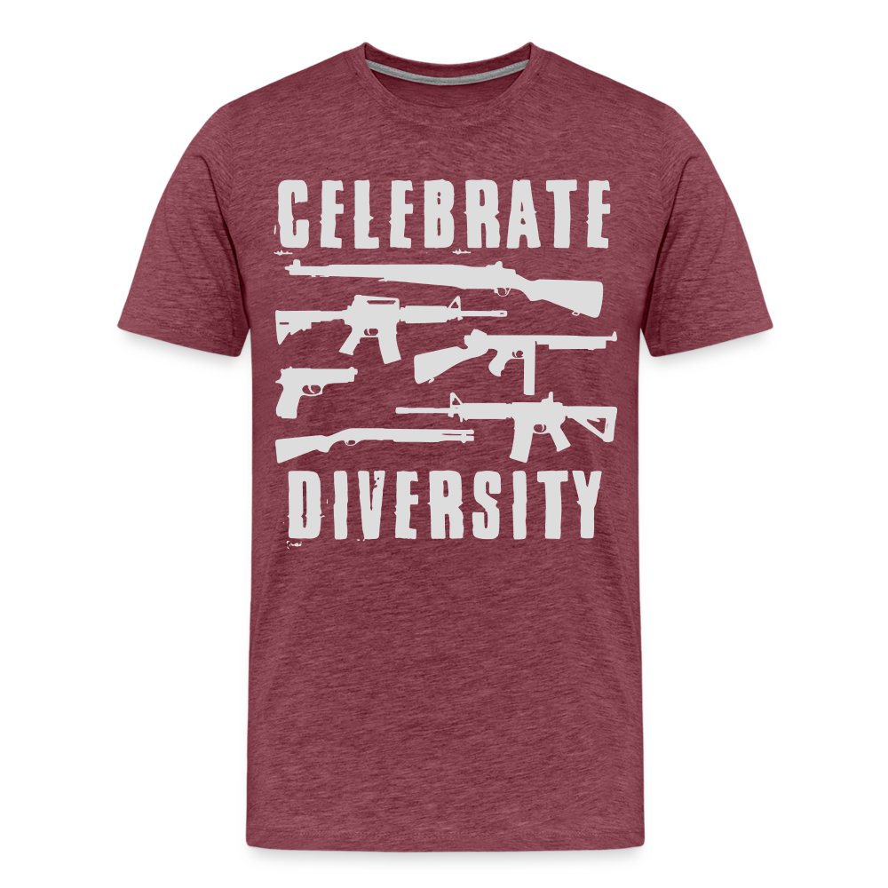 Celebrate Diversity Men's Premium T-Shirt - heather burgundy