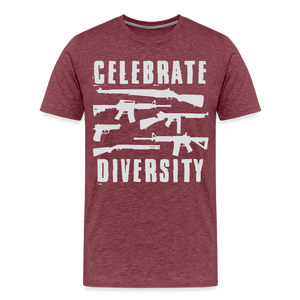 Celebrate Diversity Men's Premium T-Shirt - heather burgundy