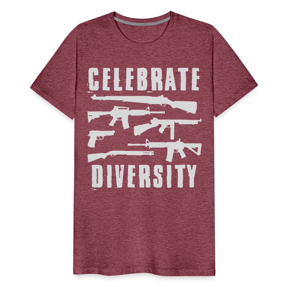 Celebrate Diversity Men's Premium T-Shirt - heather burgundy