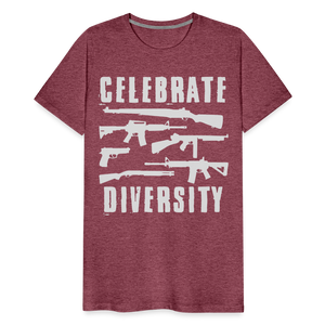 Celebrate Diversity Men's Premium T-Shirt - heather burgundy